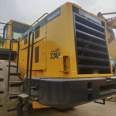 Καλή κατάσταση Komatsu WA600 μεταχειρισμένο φορτιστή τροχών με 178/kw κινητή μηχανή τύπου τροχών