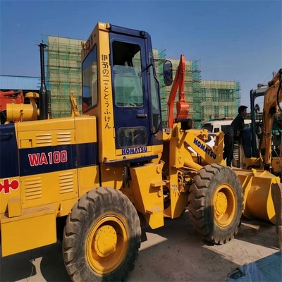 3 τόνους ονομαστικό φορτίο KOMATSU WA100 Χρησιμοποιούμενο φορτιστή τροχών Καλή κατάσταση για βαρύ εξοπλισμό