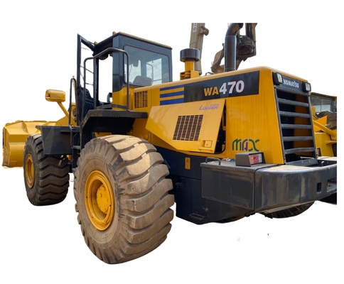 Εμπροσθές φορτιστή Komatsu WA470 τροχοφόρος φορτιστή για κατασκευές Χρησιμοποιείται 7TON ονομαστικό φορτίο