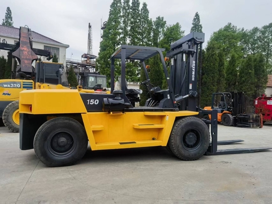 Γιαπωνέζικο αρχικό Komatsu FD150 15 τόνων μεταχειρισμένο πετρελαιοκίνητο ανεμοφόρο με χαμηλό ωράριο εργασίας