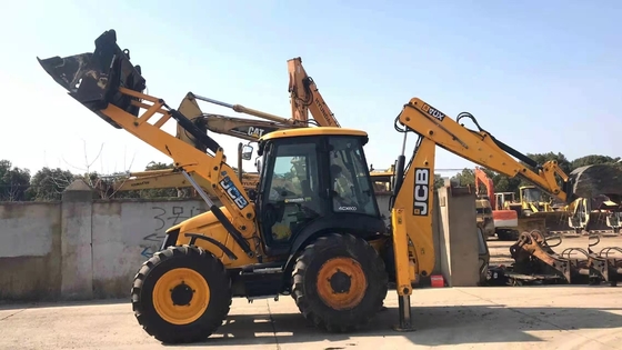 Jcb 4CX Χρησιμοποιούμενο φορτιστή ελκυστήρα 20ton Ιαπωνία Αρχικό φορτιστή χρώματος Κινήματος τύπου φορτιστή τροχών