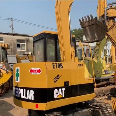 40kw Χρησιμοποιούμενη Caterpillar Mini Excavator Δεύτερο χέρι Digger E70B στο αρχικό χρώμα