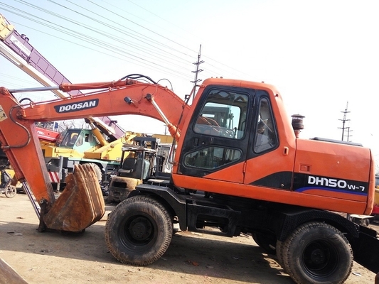 Χρησιμοποιούμενος εκσκαφέας τροχών DOOSAN 150W-7 15 τόνων εκσκαφέας με χωρητικότητα κουβάς 0,7m3
