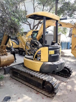 Αρχικό χρώμα Komatsu Pc35MR Μπουτίκ Χρησιμοποιούμενος εξορυκτής PC35 σε καλή κατάσταση