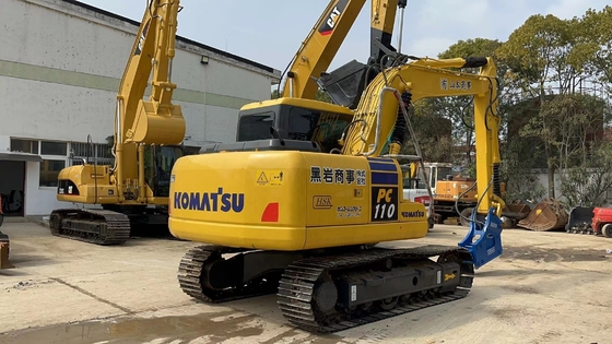 11000 KG Χρησιμοποιούμενος εξορυκτής Komatsu PC110 με κινητήρα EPA σε καλή κατάσταση από τη Σαγκάη