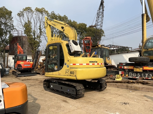 Ιαπωνία 6ton Crawler KOMATSU PC60 Εκσκαφέας Χρησιμοποιούμενη Μηχανή Μετακίνησης Γης Μίνι Εκσκαφέας