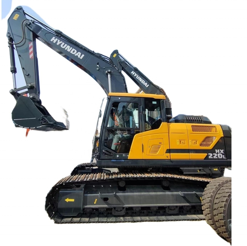 Αρχική χρώμα HX220L Hyundai Excavator με EPA κινητήρα και 1.2M3 χωρητικότητα κουβάς
