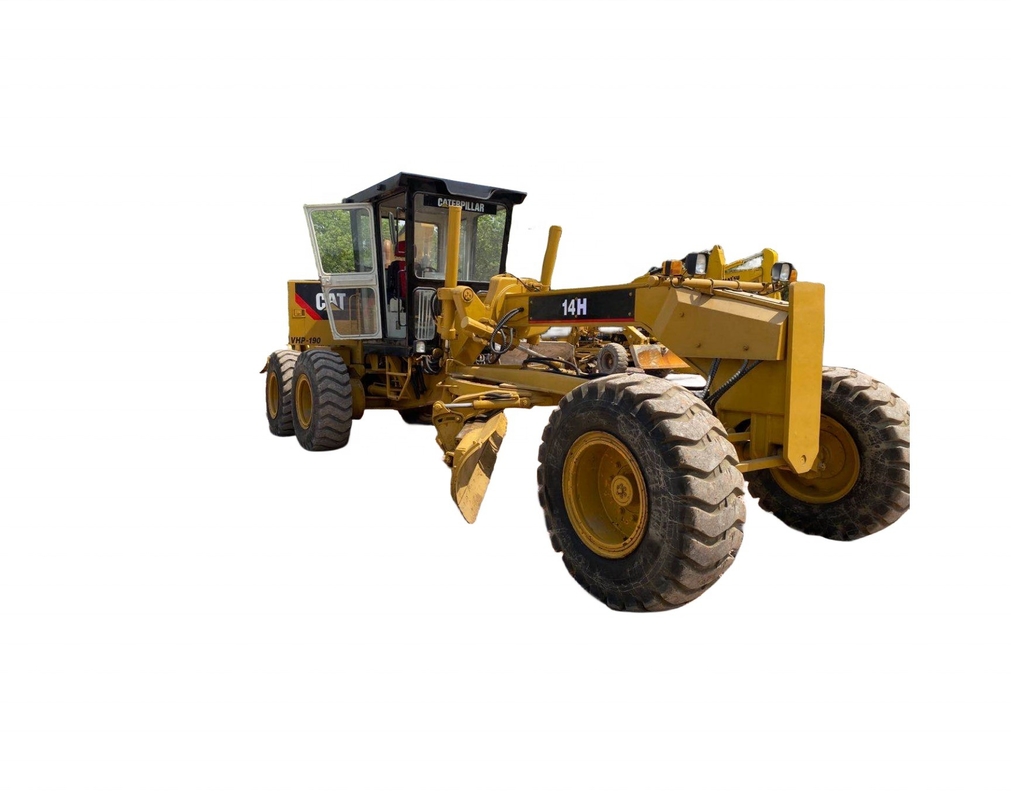 Ιαπωνία Αρχική μεταχειρισμένη μηχανή Caterpillar 14H με οδικό ελαστικό και μπροστινό φορτιστή στην Ιαπωνία
