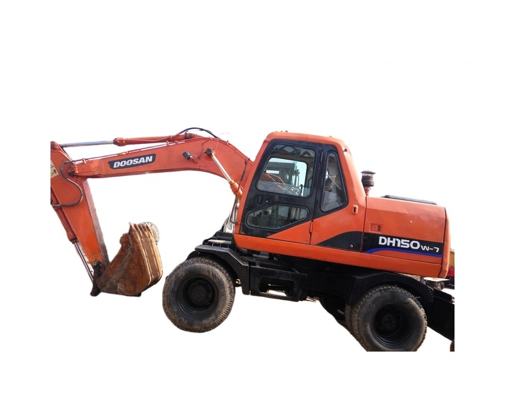 Χρησιμοποιούμενος εκσκαφέας τροχών DOOSAN 150W-7 15 τόνων εκσκαφέας με χωρητικότητα κουβάς 0,7m3
