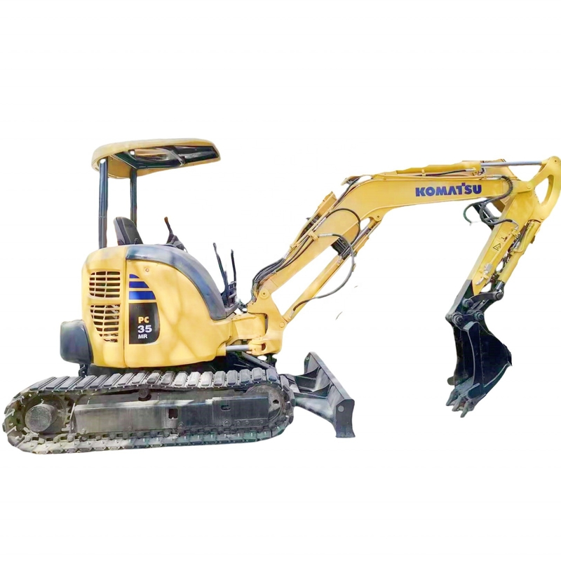 Αρχικό χρώμα Komatsu Pc35MR Μπουτίκ Χρησιμοποιούμενος εξορυκτής PC35 σε καλή κατάσταση